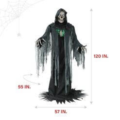 Haunted Hill Farm 10-ft Freestanding Motion Activated Talking Lighted Reaper Animatronic