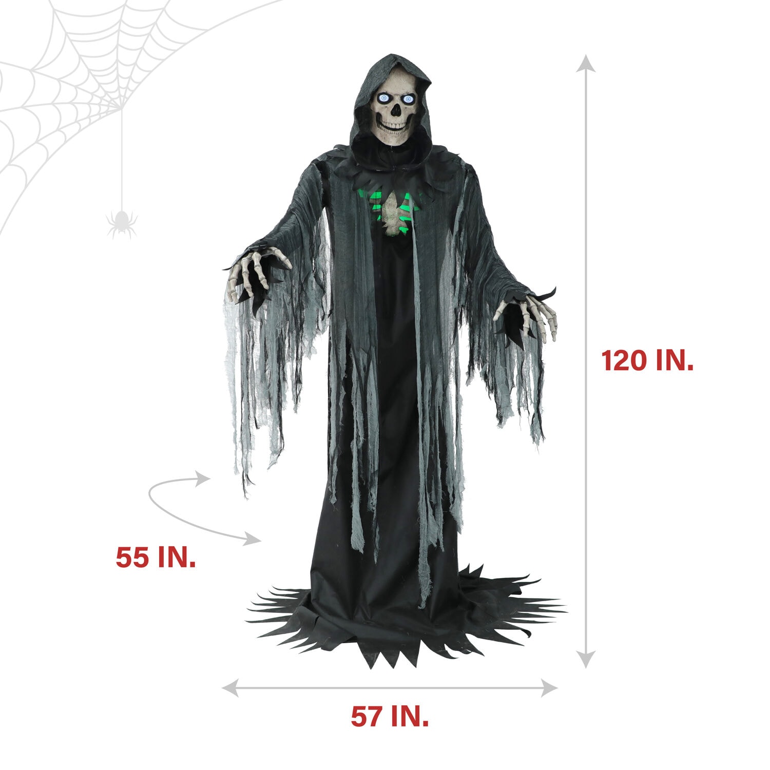 Haunted Hill Farm 10-ft Freestanding Motion Activated Talking Lighted Reaper Animatronic
