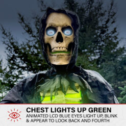 Haunted Hill Farm 10-ft Freestanding Motion Activated Talking Lighted Reaper Animatronic