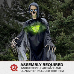 Haunted Hill Farm 10-ft Freestanding Motion Activated Talking Lighted Reaper Animatronic