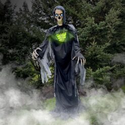 Haunted Hill Farm 10-ft Freestanding Motion Activated Talking Lighted Reaper Animatronic