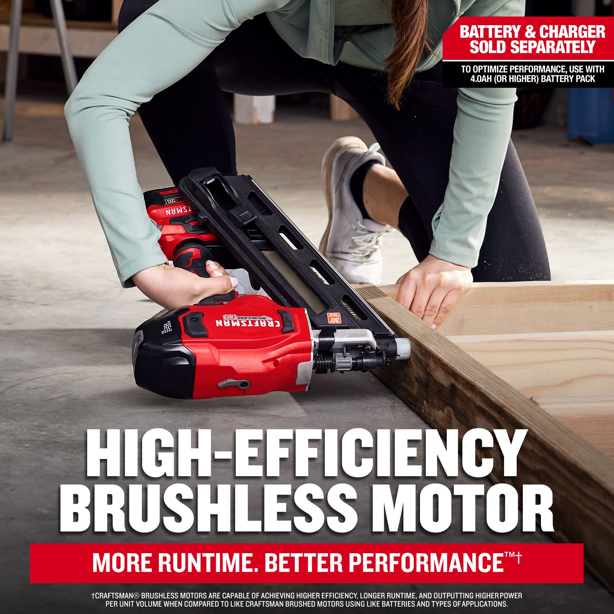 CRAFTSMAN V20 Brushless RP 3-1/4-in 30 -Degree Cordless Roundhead Framing Nailer