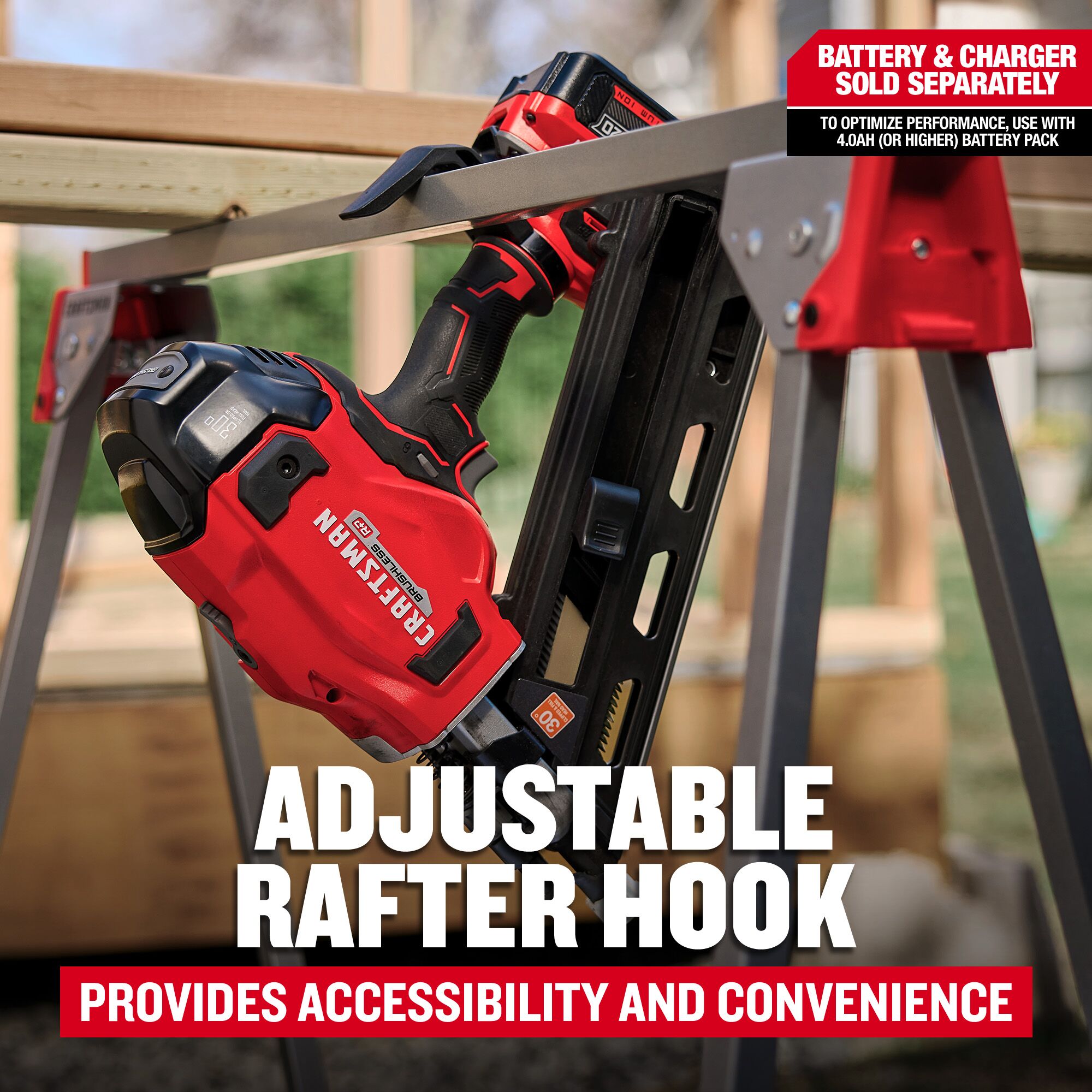 CRAFTSMAN V20 Brushless RP 3-1/4-in 30 -Degree Cordless Roundhead Framing Nailer
