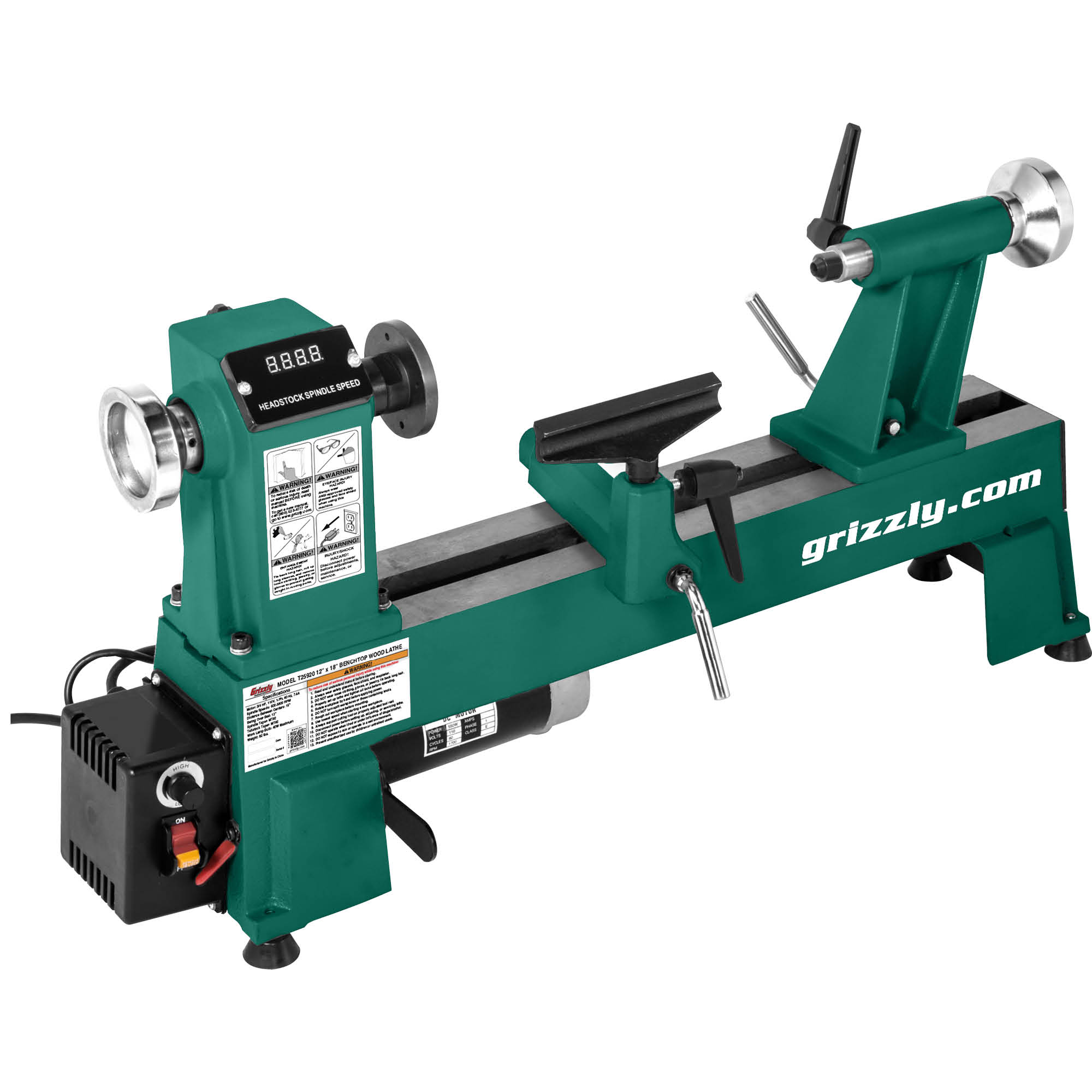 Grizzly 12-in x 18-in Variable Speed Wood Lathe