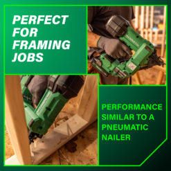 Metabo HPT Multi-Volt 3-1/2-in 30 -Degree Cordless Clip head/Roundhead Framing Nailer ( Battery Included )
