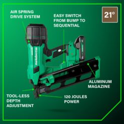 Metabo HPT Multi-Volt 3-1/2-in 21 -Degree Cordless Roundhead Framing Nailer ( Battery Included )