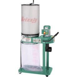 Grizzly 1 HP Canister Dust Collector 15-gallon Dry Dust Collector with Polyester Filter
