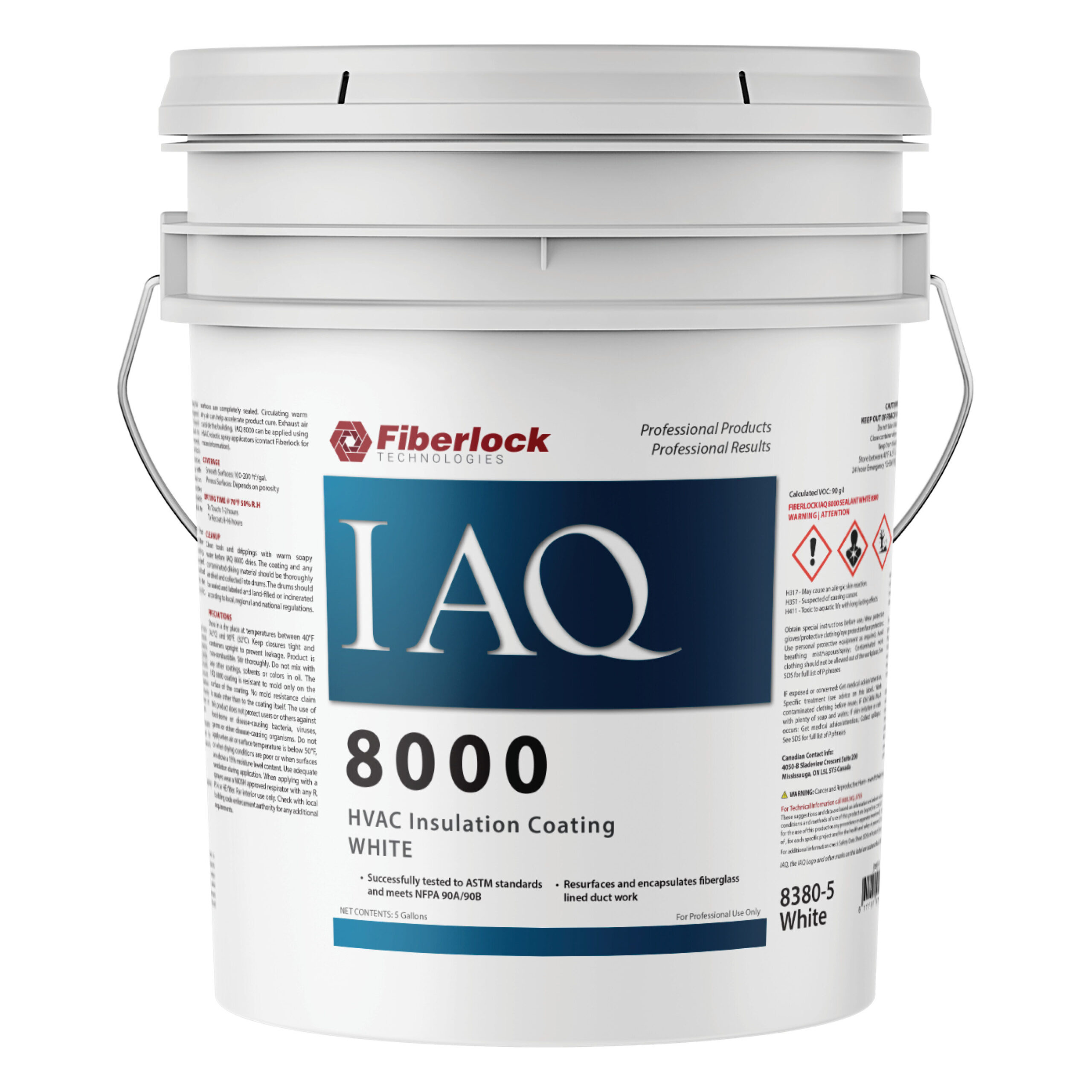 Fiberlock IAQ 8000 HVAC Insulation Coating White Semi-gloss Water-based Interior Acrylic ( 5-gallon )