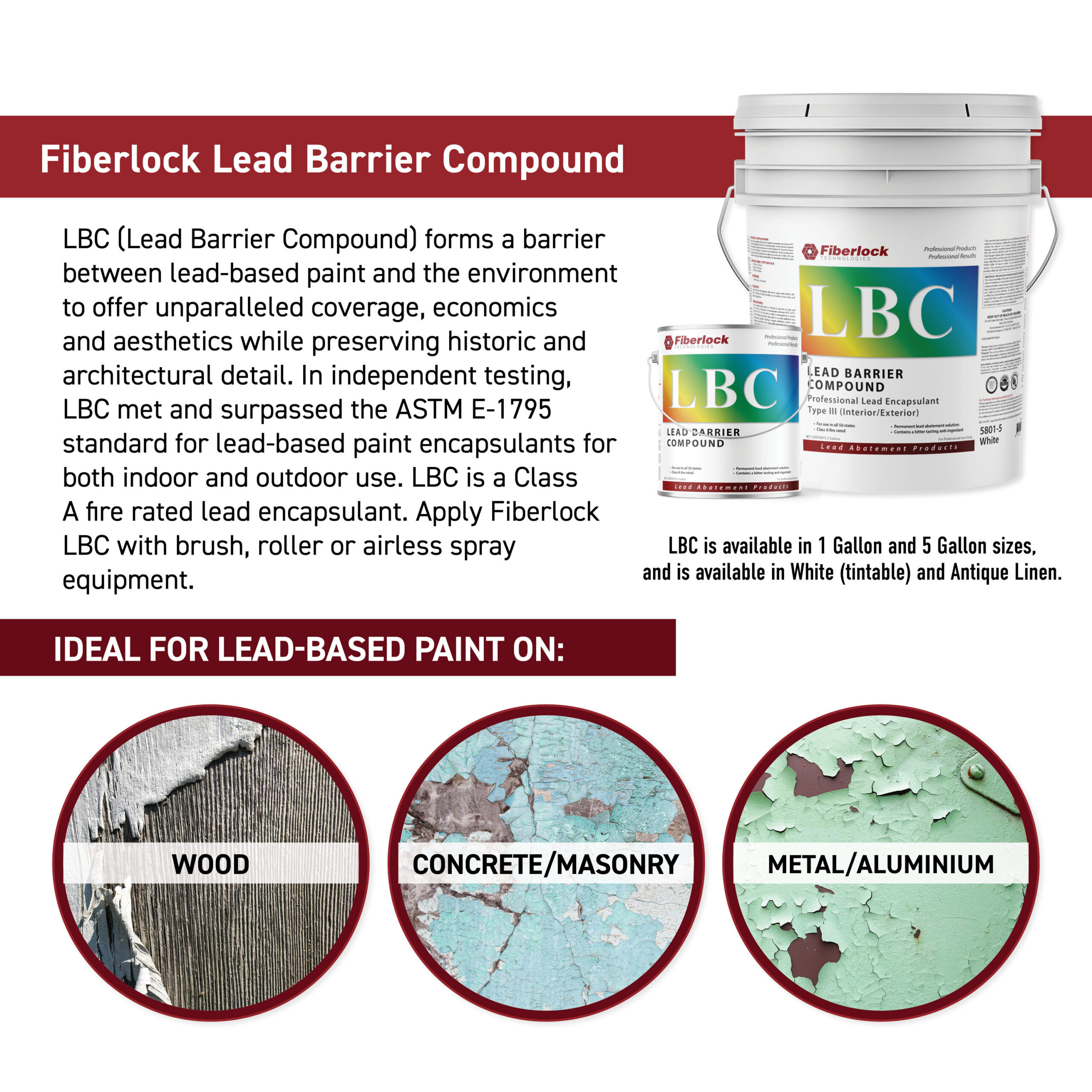 Fiberlock LBC Lead Barrier Compound Flat White Tintable Interior Paint ( 5-gallon )