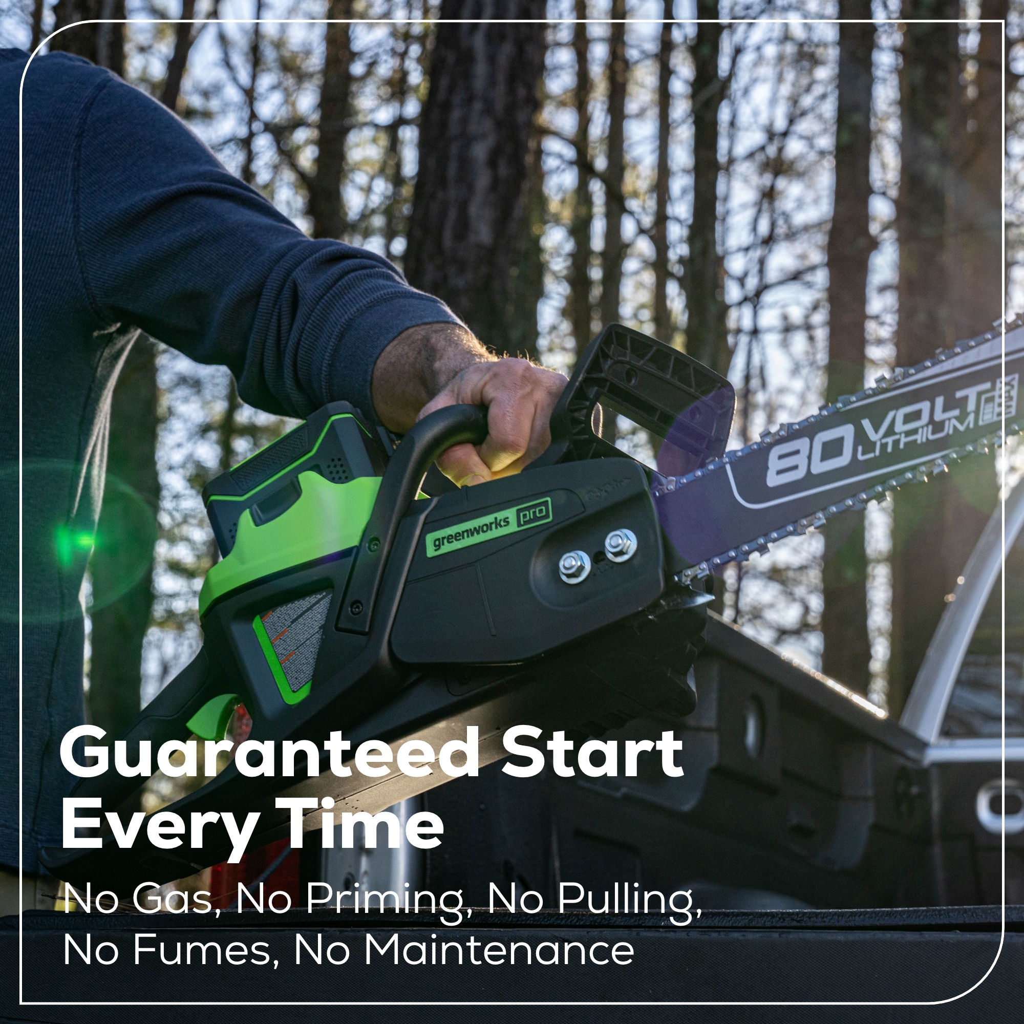Greenworks Pro 80-volt 18-in Battery 4 Ah Chainsaw Battery Included Charger Included
