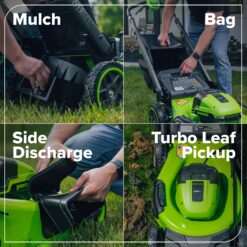 Greenworks 24-volt, 21-in Self Propelled Battery Walk Mower with (2) 5 Ah Batteries & Charger Included