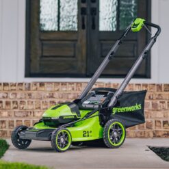 Greenworks 24-volt, 21-in Push Battery Walk Mower with (2) 4 Ah Batteries & Charger Included