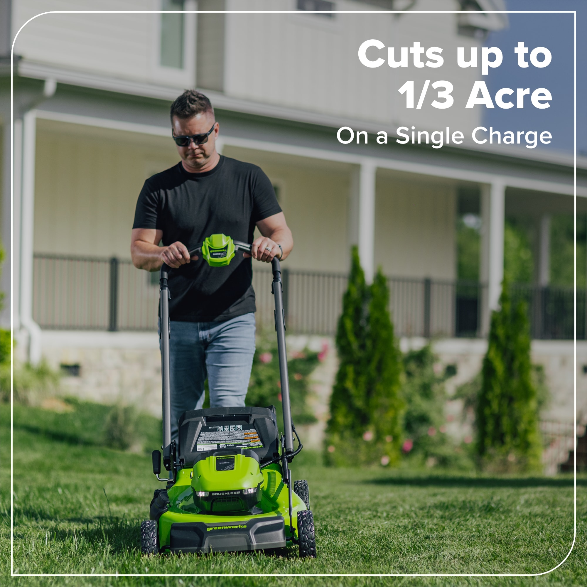 Greenworks 24-volt, 21-in Push Battery Walk Mower with (2) 4 Ah Batteries & Charger Included