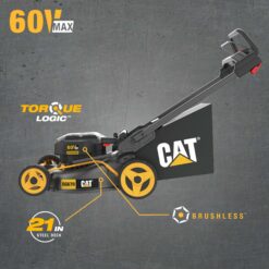 CAT 60-volt, (1) 5 Ah Battery 21-in Push Walk Mower with