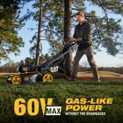 CAT 60-volt, (1) 5 Ah Battery 21-in Push Walk Mower with