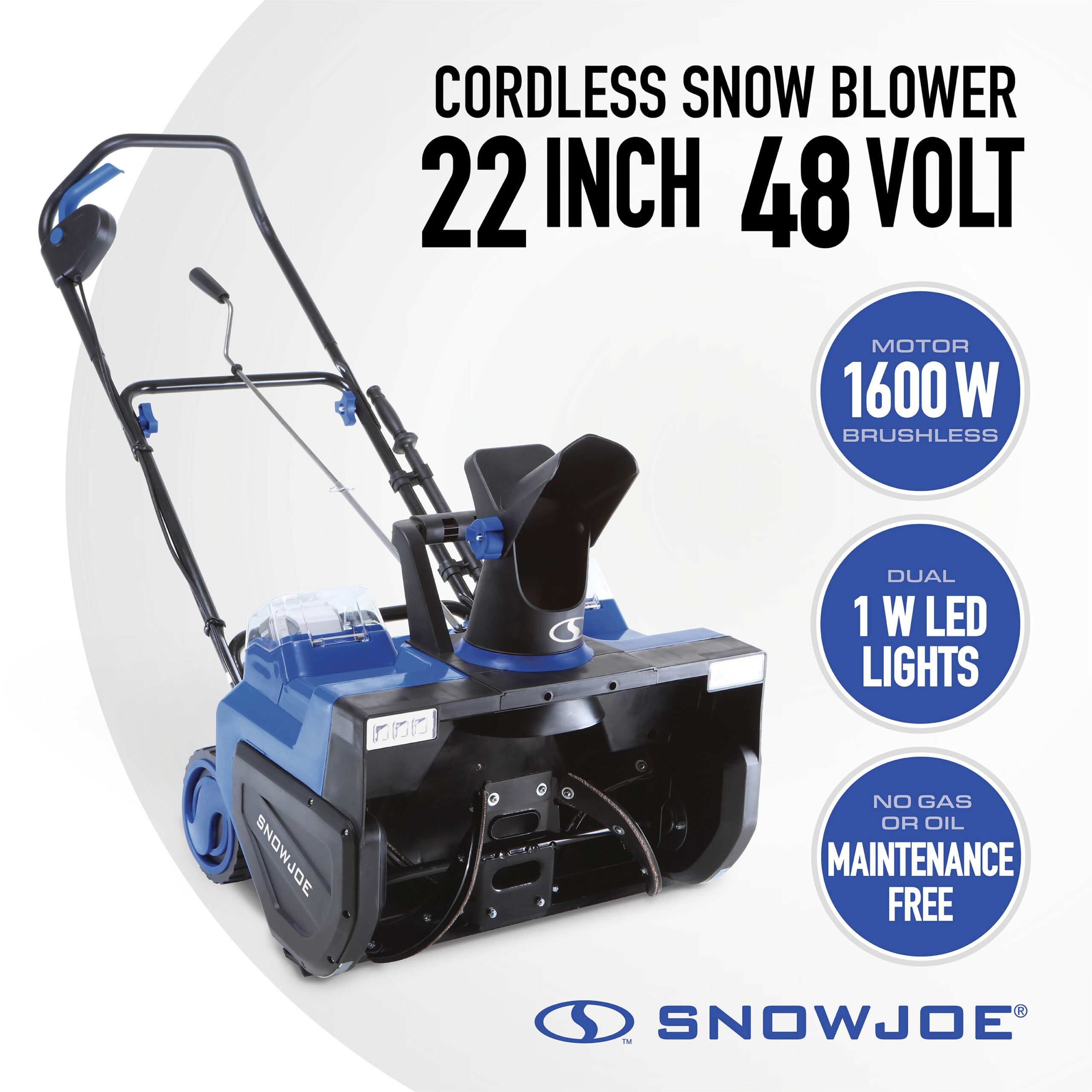 Snow Joe 48V 1200W 22" Cordless Snow Blower w/ 2 x 8.0Ah Batteries and Dual Port Charger 48-volt 22-in (Battery Included) (Charger Included)