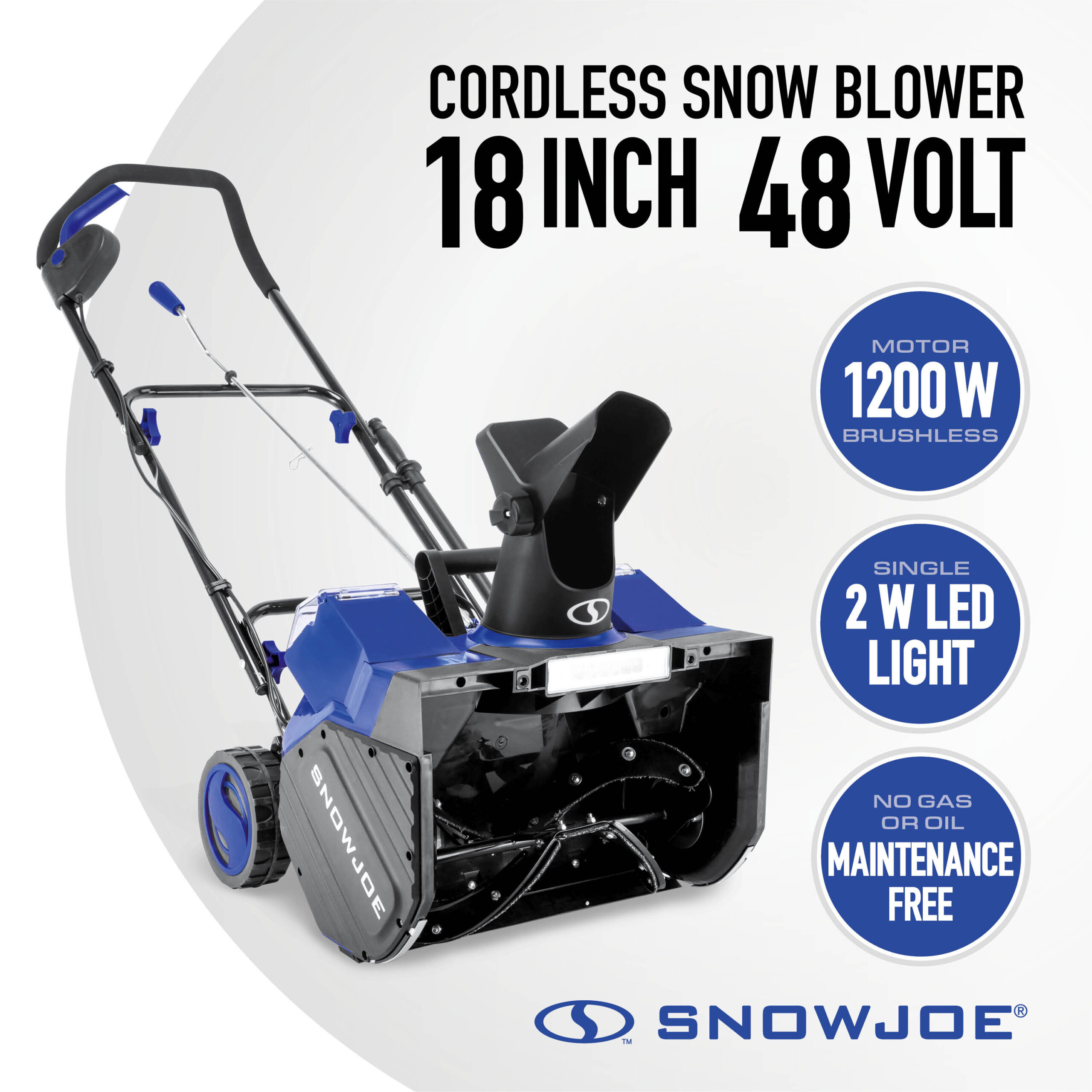 Snow Joe 48-Volt 4-Ah Cordless Snow Blower 2x4.0Ah 48-volt 18-in Single-stage Push Battery 4.0 Ah (Battery Included)