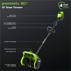 Greenworks 80-volt 12-in Single-stage Push Battery Powered Snow Shovel 2.5 Ah (Battery Included) (Charger Included)