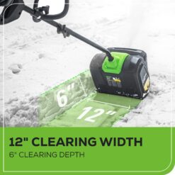 Greenworks Pro 80-volt 12-in Single-stage Push Battery Powered Snow Shovel 2 Ah (Battery Included) (Charger Included)