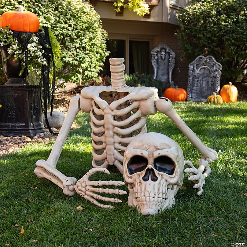Skeleton Grave Ground Breaker Halloween Prop Yard Posable Haunted House Giant 4'