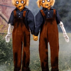 Creepy Twin Boys Animatronic Decoration