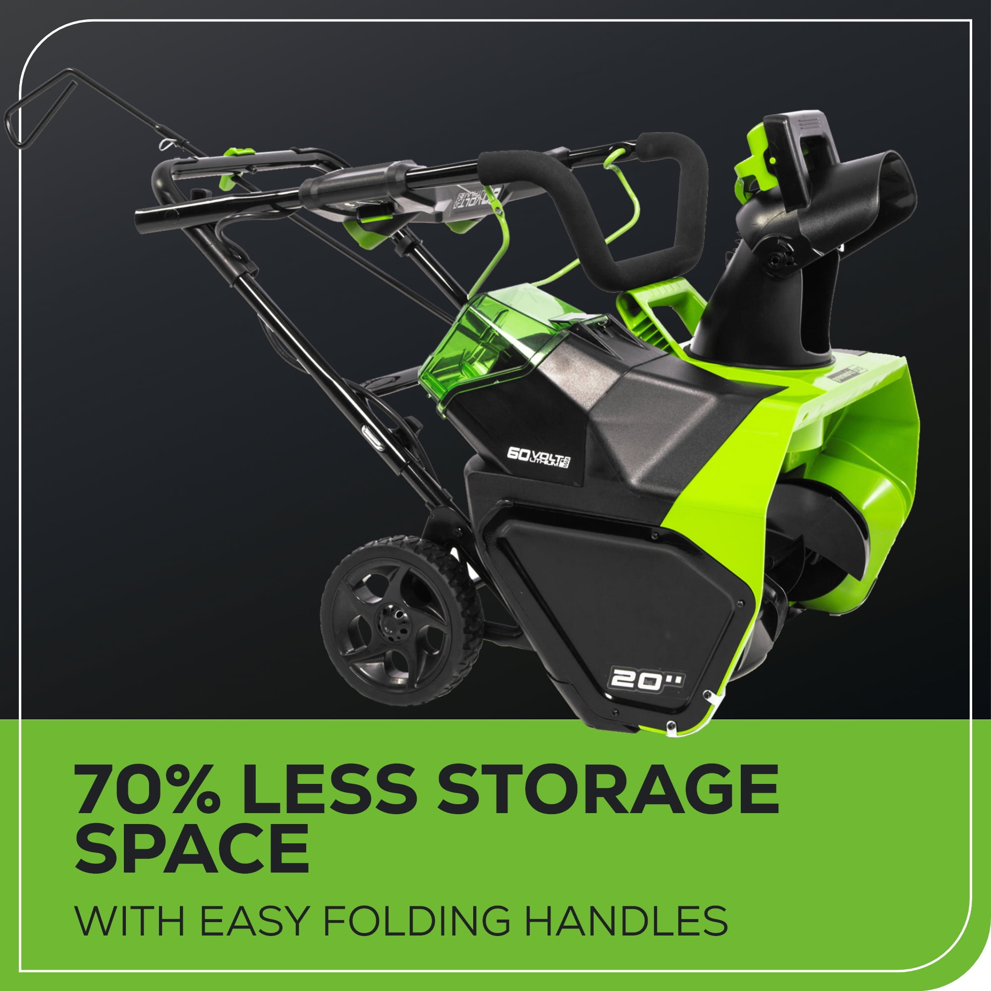 Greenworks 60V 20" Cordless Single-Stage Snow Blower with 5.0 Ah Battery & 6A Charger 2608702