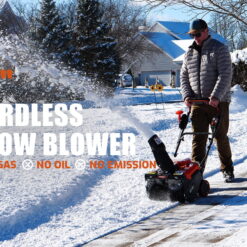 NOVUS 18 in Cordless Snow Blower, Single-Stage Snow Thrower, 58V, 5Ah Battery & Charger with Remote Chute Rotation, Dual LED Lights and Wear Resistant Rubber & Steel Auger