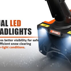 NOVUS 18 in Cordless Snow Blower, Single-Stage Snow Thrower, 58V, 5Ah Battery & Charger with Remote Chute Rotation, Dual LED Lights and Wear Resistant Rubber & Steel Auger