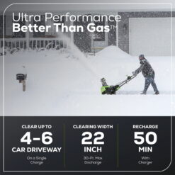 Greenworks SN60L02 Pro 60-Volt 22-in Single-stage Cordless Electric Snow Blower(Tool Only)