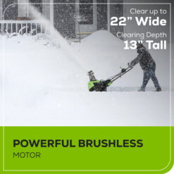 Greenworks SN60L02 Pro 60-Volt 22-in Single-stage Cordless Electric Snow Blower(Tool Only)
