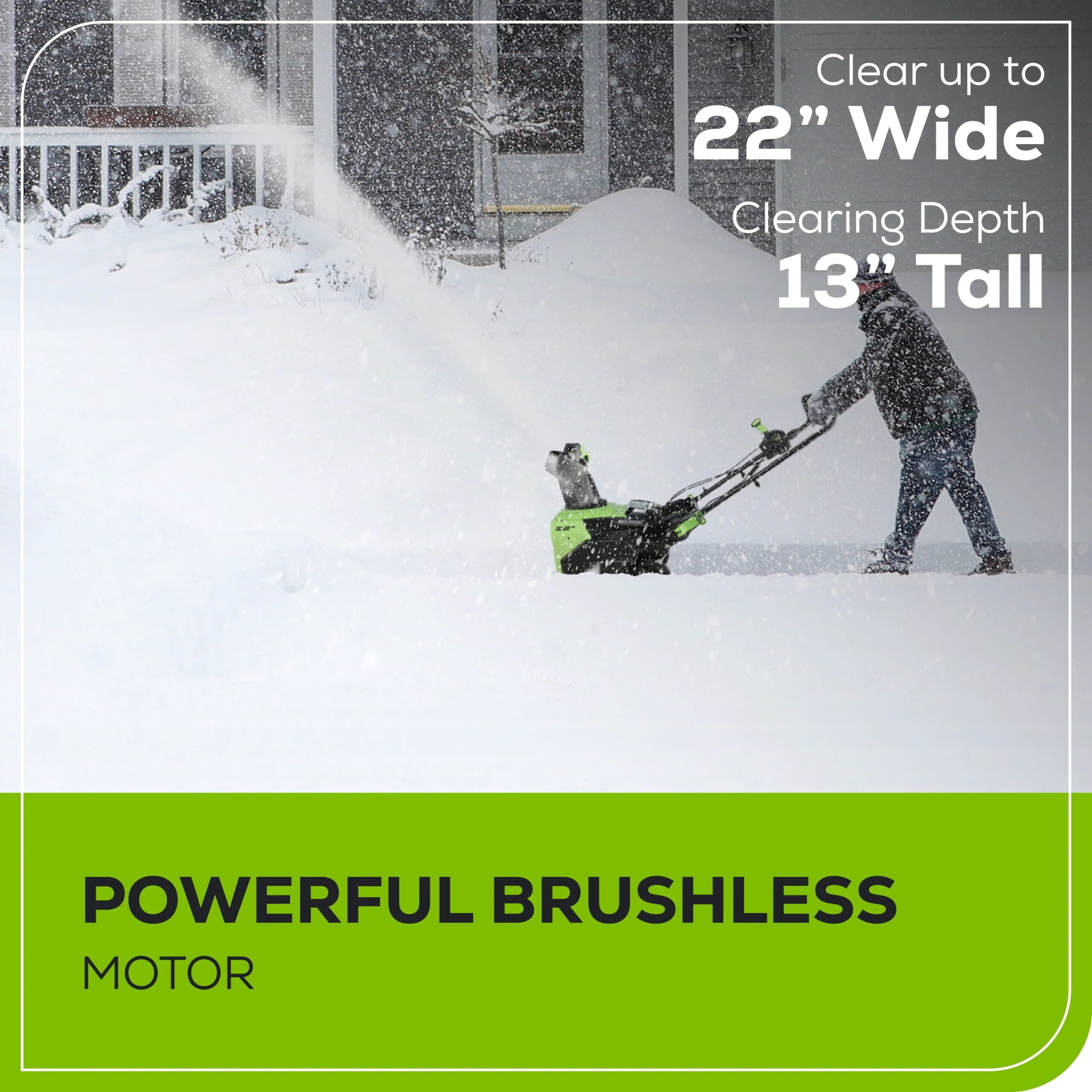 Greenworks SN60L02 Pro 60-Volt 22-in Single-stage Cordless Electric Snow Blower(Tool Only)
