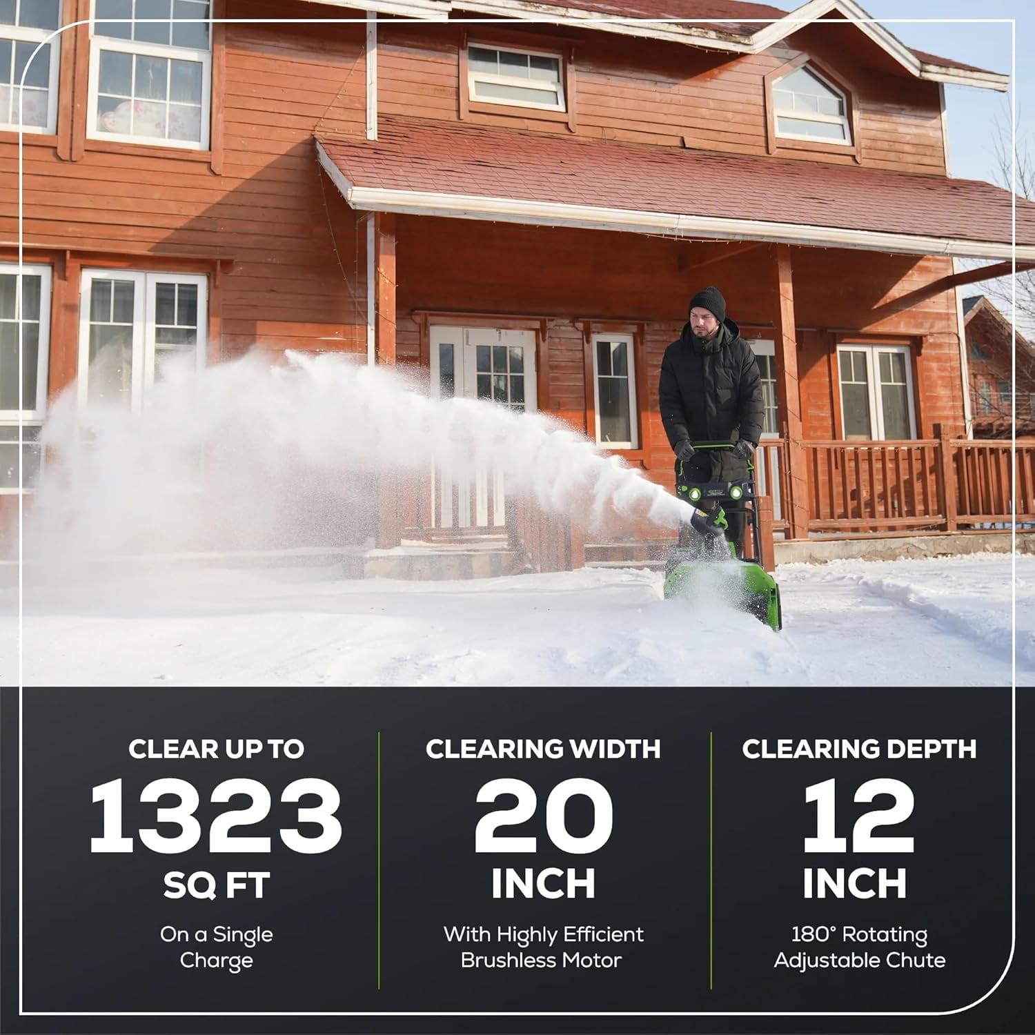Greenworks 40V 20" Cordless Battery Single-Stage Snow Blower w/ 5.0Ah Battery & Charger