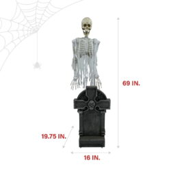 Haunted Hill Farm Skeleton Ghost Animatronic by Tekky with Lights and Sound