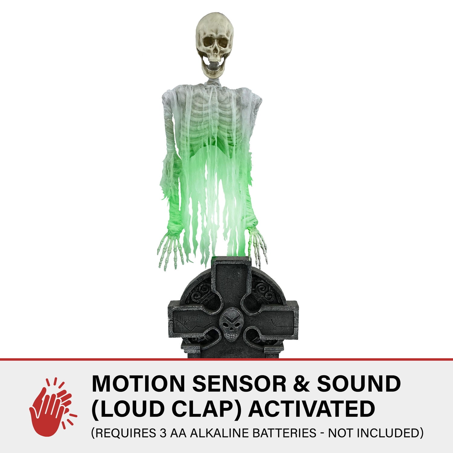 Haunted Hill Farm Skeleton Ghost Animatronic by Tekky with Lights and Sound
