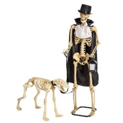 Fun Express 5ft. Animated Skeleton & 3ft. Dog Halloween Decoration