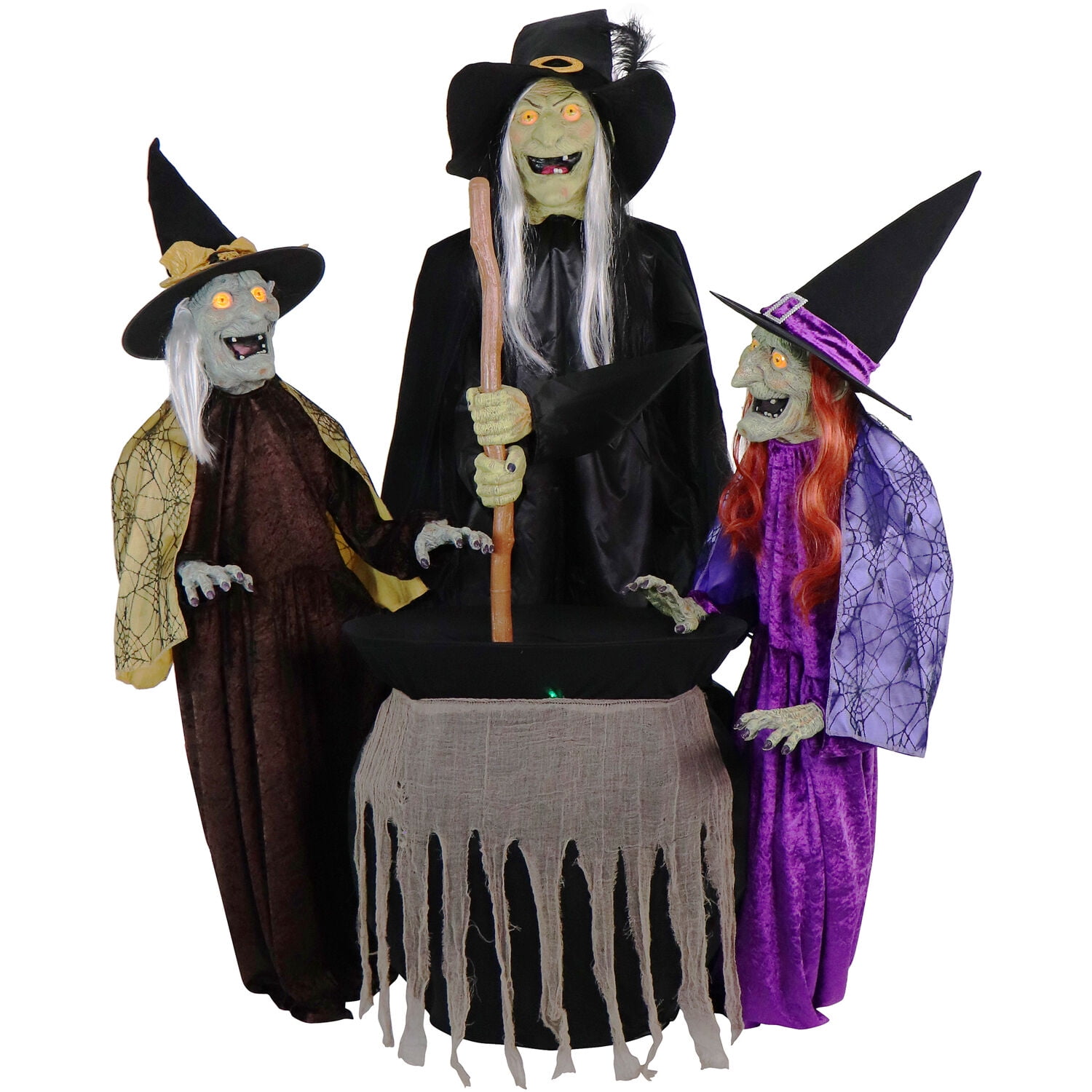 Haunted Hill Farm 66in 18.5lbs Witch Sisters Animatronic, Halloween Decoration, HHWITCHSTR-2FLSA