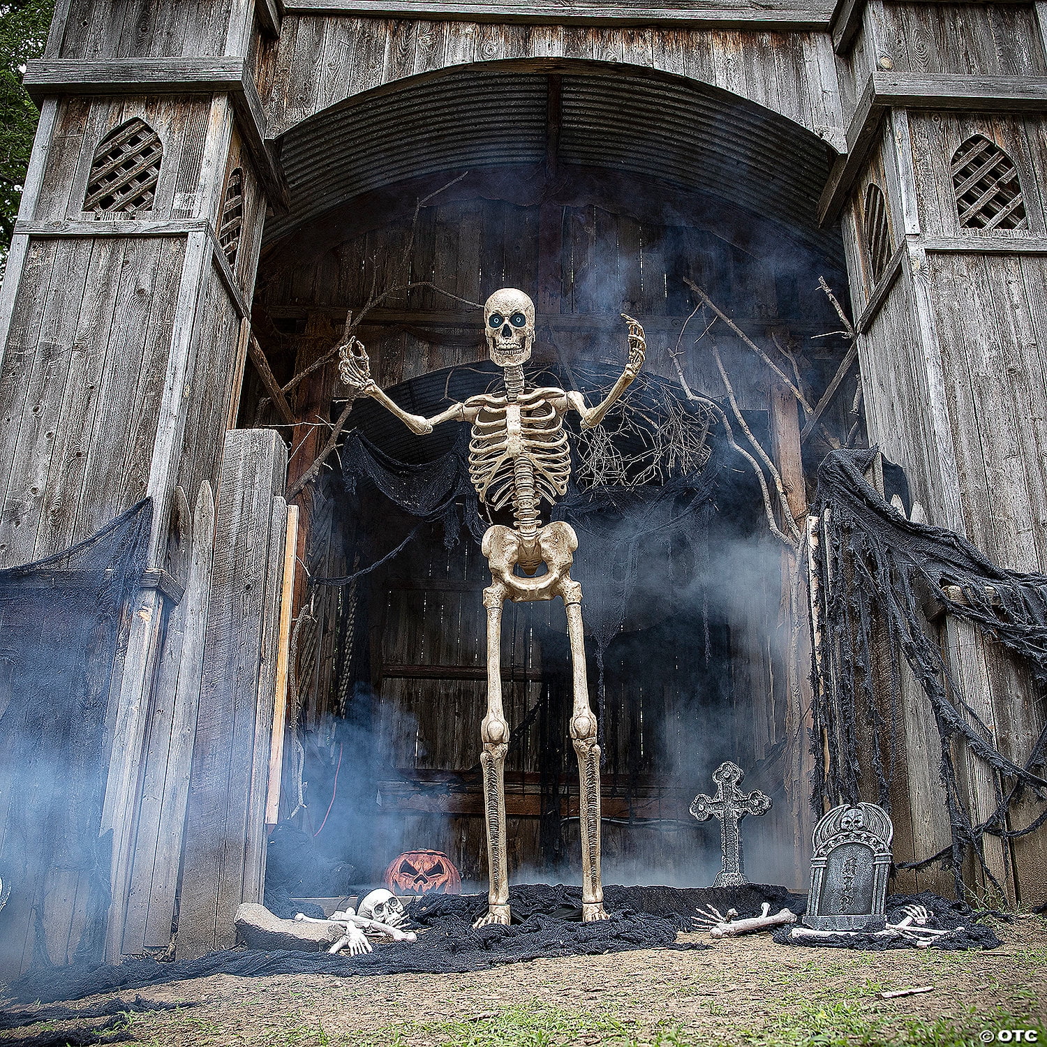 Seasonal Visions 8-Foot Towering Skeleton with Projection Eye