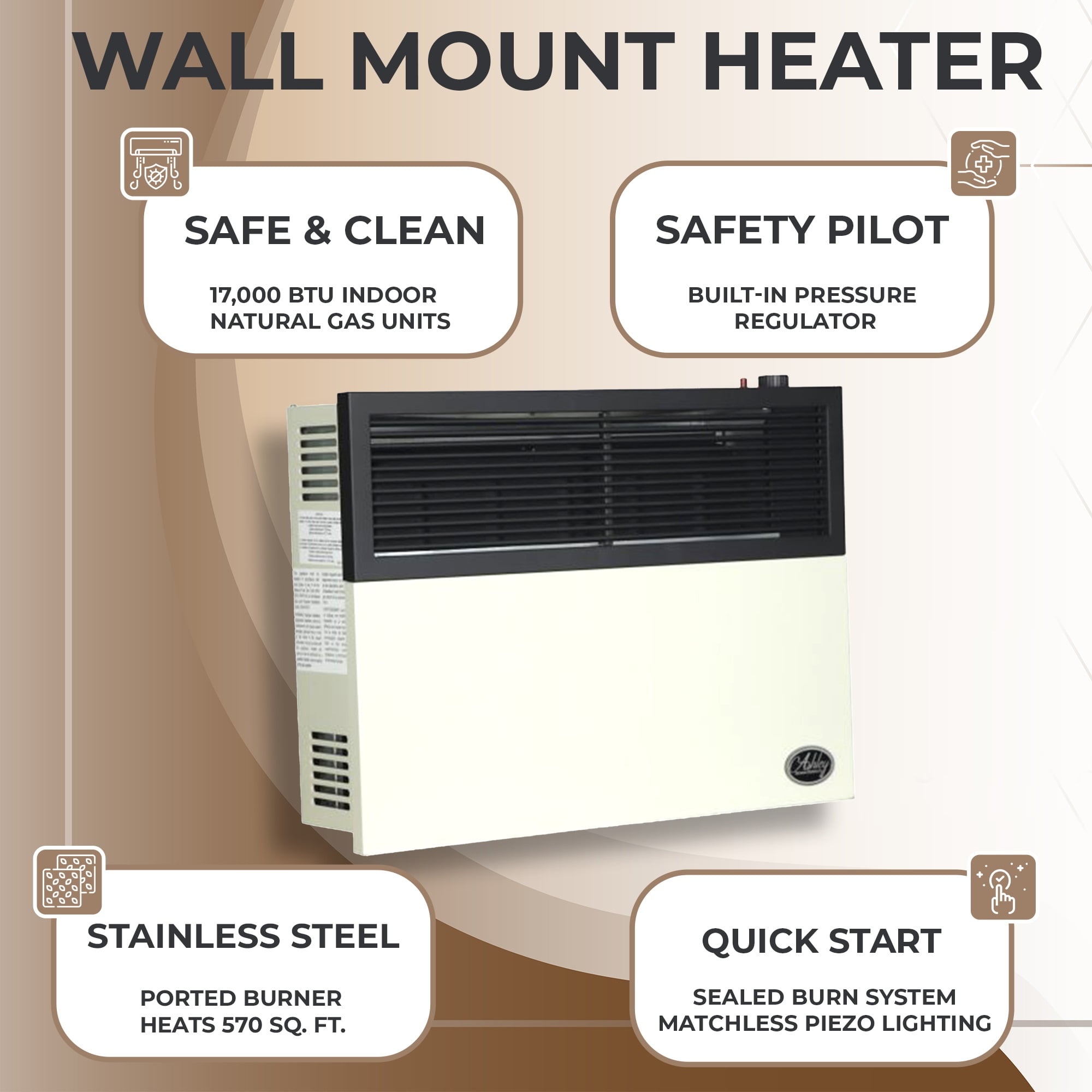 Ashley Hearth 17,000 Btu Direct Vent Propane Heater