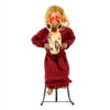 Haunted Hill Farm Haunted Hill Farm 3.2 ft. Voice & Sound-Sensor Rocking Horse Girl Halloween Animatronic, HHRCKHRSGRL-1FLSA