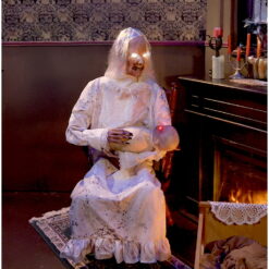Haunted Hill Farm Life-Size Animatronic Gravely Granny by Tekky Halloween Decoration, HHGRVLYGRNY-1FLSA