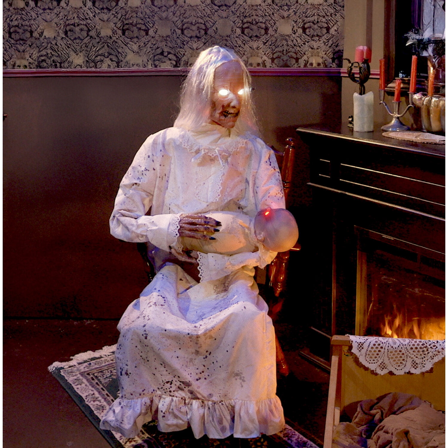 Haunted Hill Farm Life-Size Animatronic Gravely Granny by Tekky Halloween Decoration, HHGRVLYGRNY-1FLSA