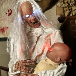 Haunted Hill Farm Life-Size Animatronic Gravely Granny by Tekky Halloween Decoration, HHGRVLYGRNY-1FLSA