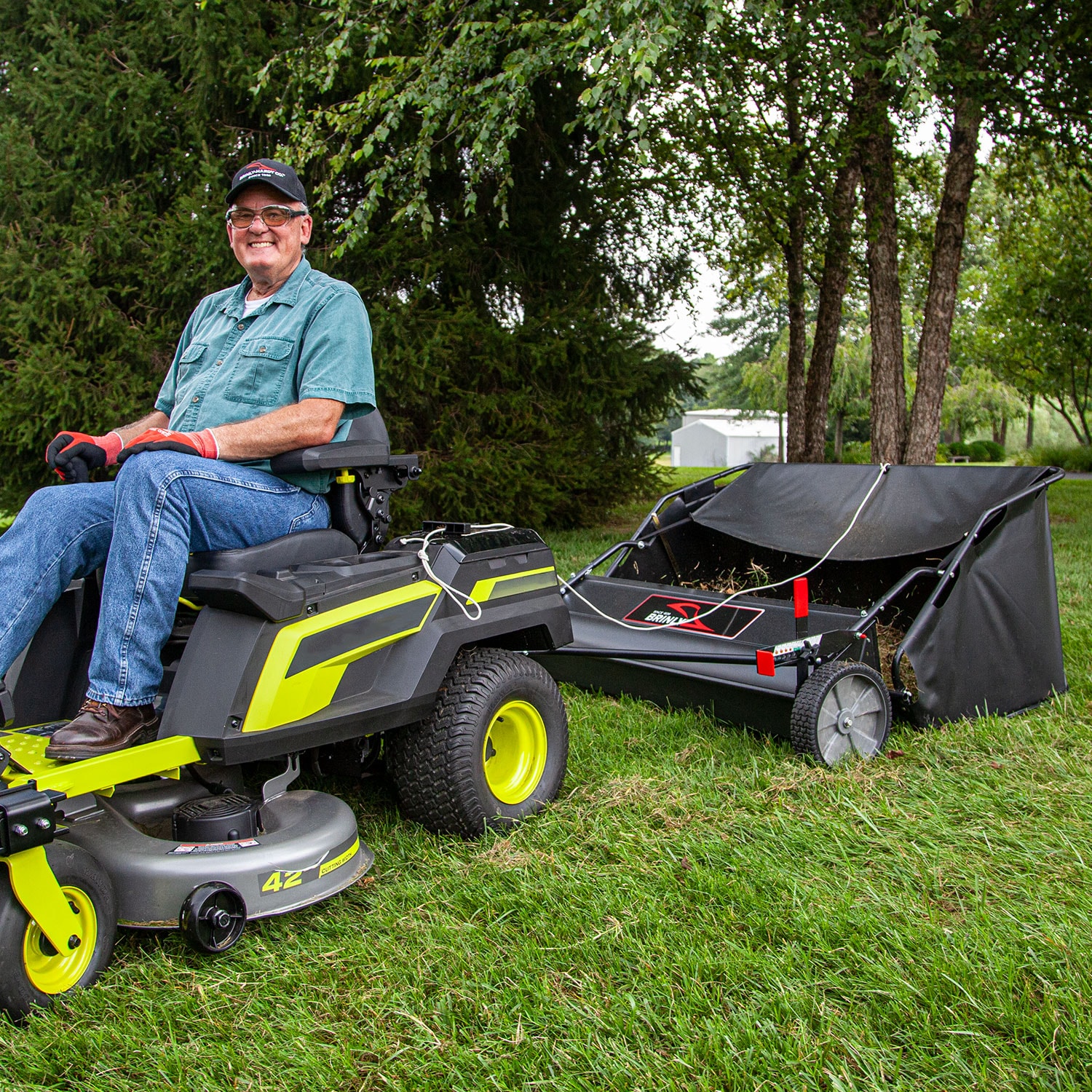 Brinly 54-in 31-cu ft Tow Lawn Sweeper