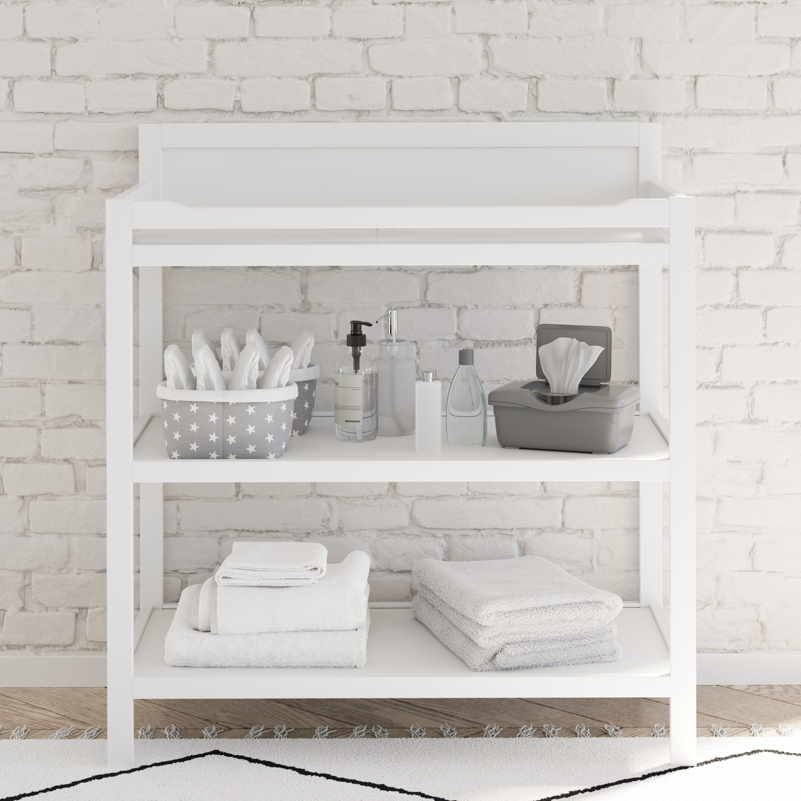 Storkcraft Alpine Infant Changing Table with Changing Pad, White