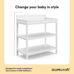Storkcraft Alpine Infant Changing Table with Changing Pad, White