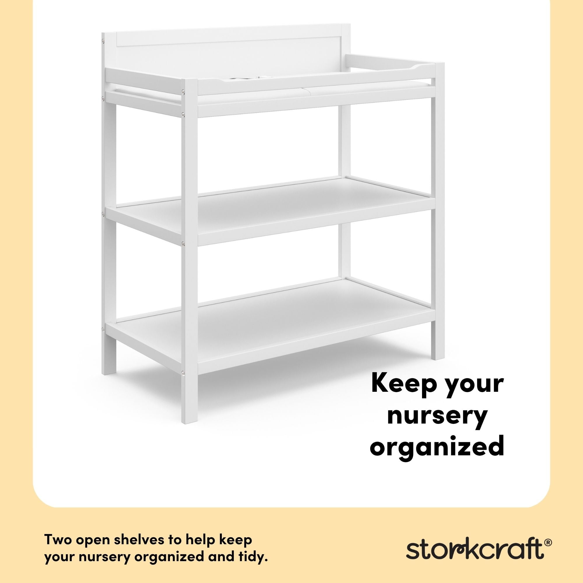 Storkcraft Alpine Infant Changing Table with Changing Pad, White