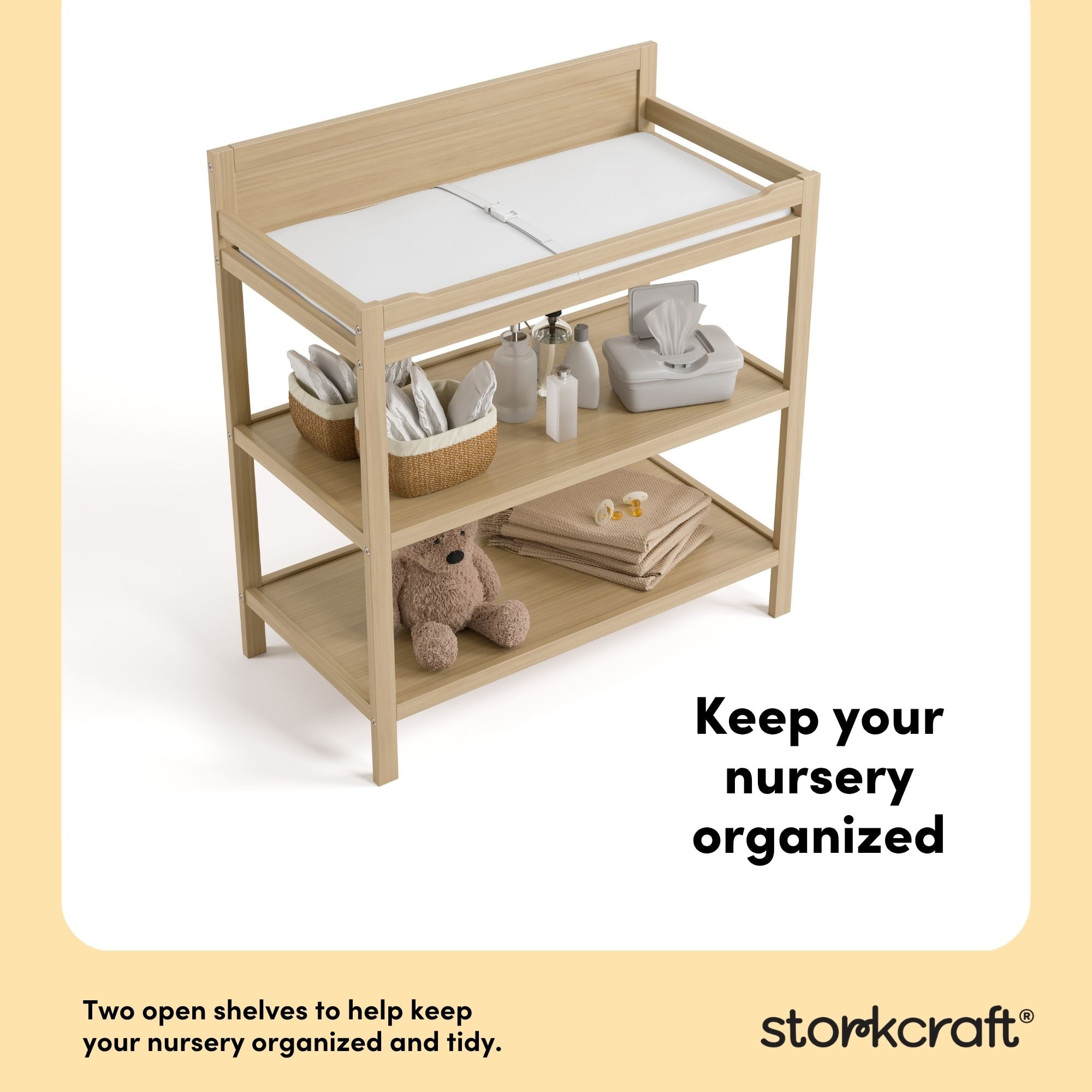 Storkcraft Alpine Infant Changing Table with Changing Pad, Driftwood