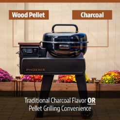 Pit Boss Phoenix 376 Sq in Pellet Kettle Grill with Charcoal Insert - Onyx Edition