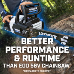 HART 40V 16 inch Supercharge Battery-Powered Brushless Chainsaw Kit, (1) 4.0 Ah Lithium-Ion Battery