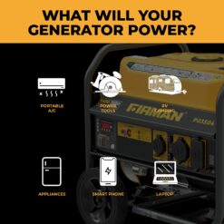 Firman P03504 Recoil Start 120V 4450 / 3550 -Watt Single fuel Portable Generator